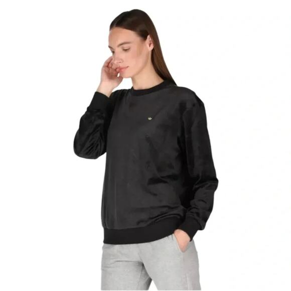 adidas Originals Women's Decadent Sport Trefoil Velvet Crew Sweatshirt Size M - Picture 1 of 8